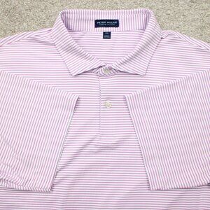 Peter Millar Polo Shirt Mens 2XL XXL Pink Crown Crafted Quick Dry Stretch S/S